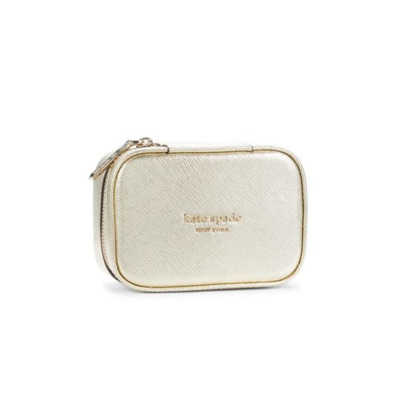 kate spade Handbags - SOLD Kate Spade Spencer Metallic Gold Saffiano Leather Jewelry Case